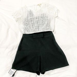 Maje two piece combination jumpsuit romper shorts